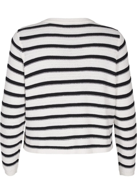 ZIZZI BIAŁY DZIANINOWY SWETEREK KARDIGAN W PASKI 431A