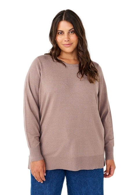 ZIZZI WYGODNA SZARA BLUZKA DZIANINOWA 368A