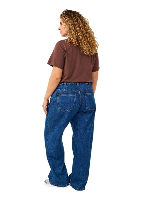 ZIZZI SPODNIE JEANSY NIEBIESKIE PROSTA NOGAWKA WYSOKI STAN 071C