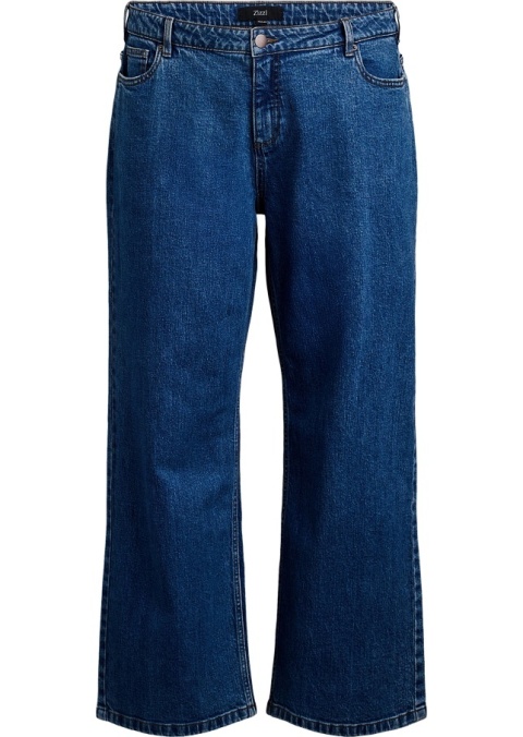 ZIZZI SPODNIE JEANSY NIEBIESKIE PROSTA NOGAWKA WYSOKI STAN 071C