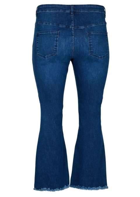 ZIZZI GRANATOWE PRZECIERANE SPODNIE JEANSY BOOTCUT 029B