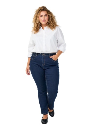 ZIZZI KLASYCZNE GRANATOWE SPODNIE JEANSY ZWĘŻANE 390B N78