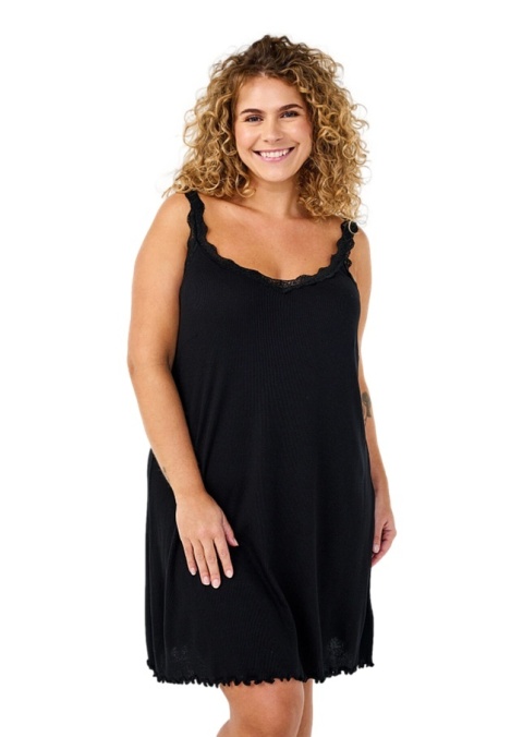 ZIZZI CZARNA PRĄŻKOWANA KOSZULA NOCNA 500X