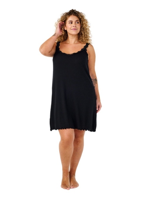 ZIZZI CZARNA PRĄŻKOWANA KOSZULA NOCNA 500X