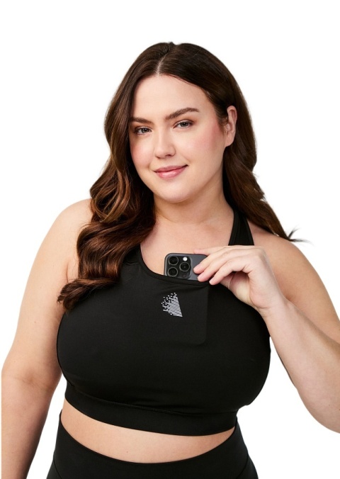 ZIZZI CZARNY SPORTOWY BIUSTONOSZ KIESZEŃ 213C