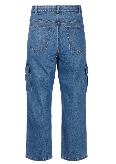 ZIZZI NIEBIESKIE SPODNIE JEANSY CARGO WYSOKI STAN 071G