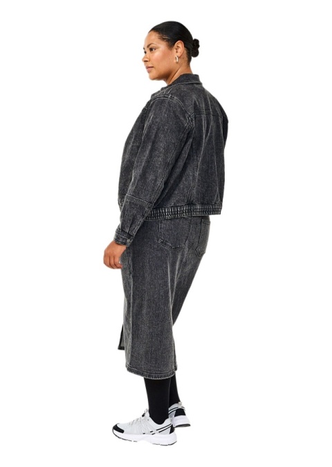 ZIZZI CIEMNOSZARA JEANSOWA SPÓDNICA ROZCIĘCIE 071I