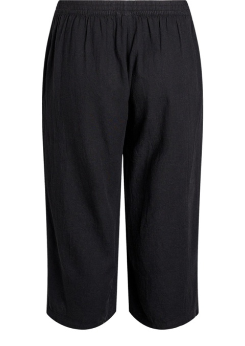 ZIZZI CZARNE PROSTE SPODNIE 7/8 LEN WISKOZA 077P