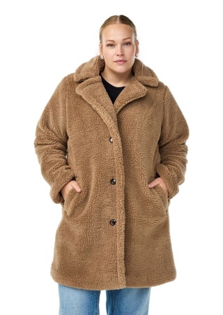ZIZZI BEŻOWA PLUSZOWA KURTKA PŁASZCZ 529A