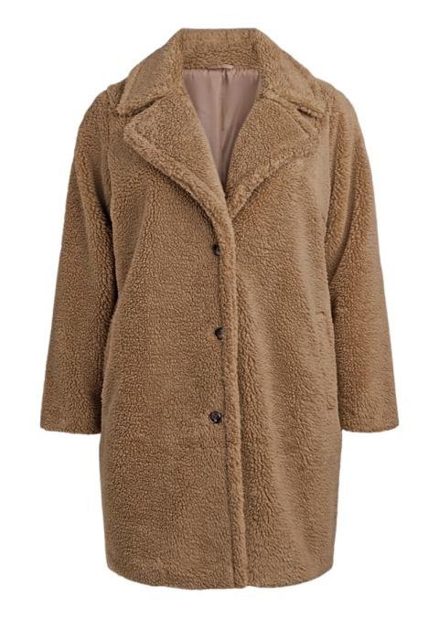 ZIZZI BEŻOWA PLUSZOWA KURTKA PŁASZCZ 529A