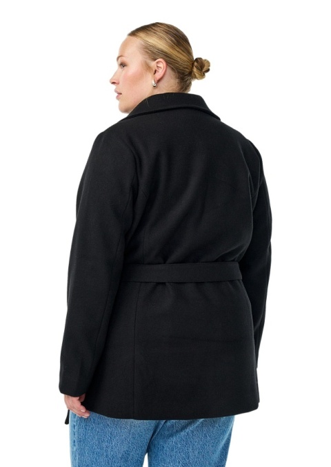 ZIZZI CZARNY KRÓTKI PŁASZCZ WIĄZANIE 465C