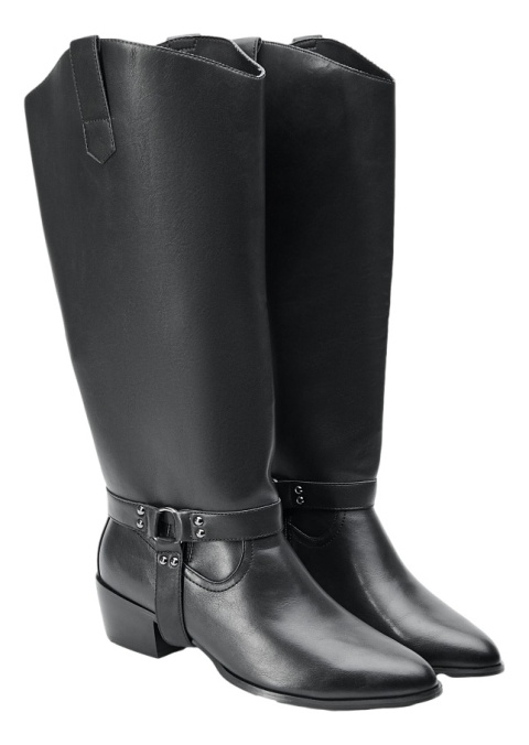 ZIZZI CZARNE SZEROKIE KOZAKI BOTKI Z ODPINANĄ CHOLEWKĄ 080A