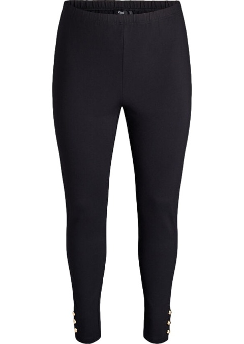 ZIZZI CZARNE KLASYCZNE LEGGINSY DETALE GUZIKI 232D