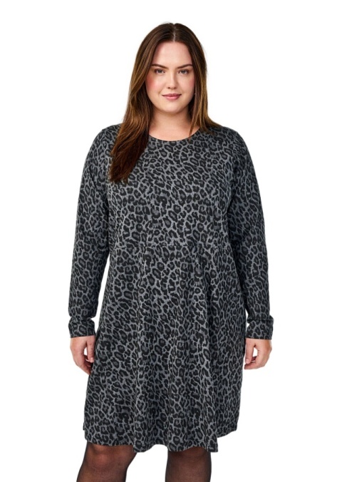 ZIZZI KLASYCZNA SZARA SUKIENKA WZÓR PANTERKA 036I