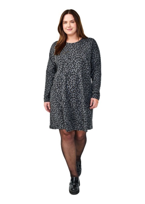 ZIZZI KLASYCZNA SZARA SUKIENKA WZÓR PANTERKA 036I