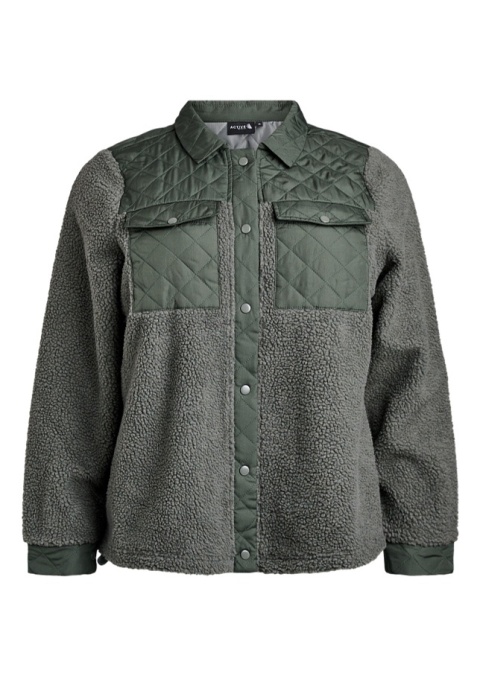 ZIZZI ZIELONA KURTKA POLAROWA PIKOWANE DETALE 012J