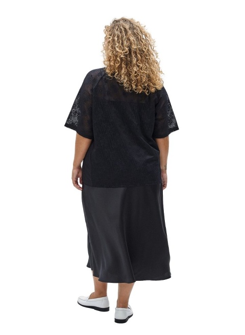 ZIZZI CZARNA KORONKOWA BLUZKA KOSZULKA NAPIS 680A