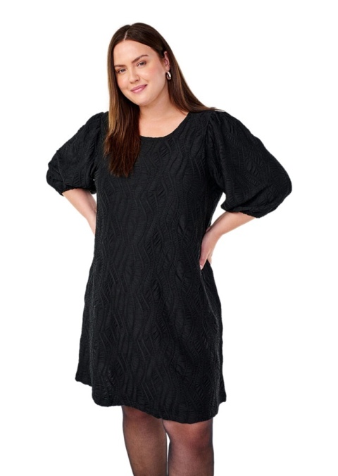 ZIZZI CZARNA SUKIENKA FAKTUROWA BUFKI 217C