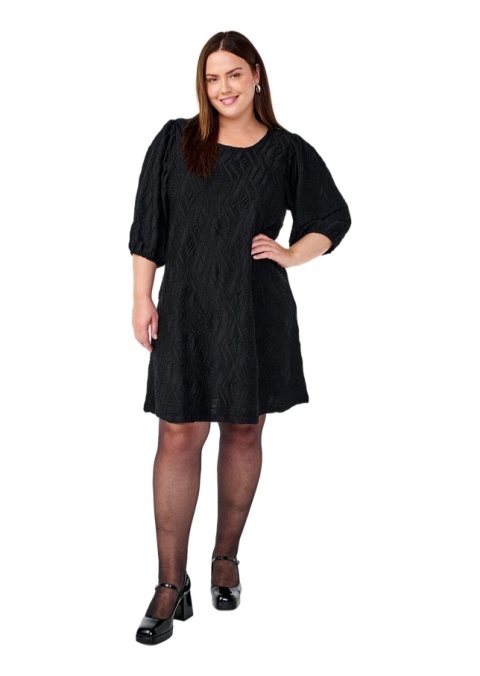 ZIZZI CZARNA SUKIENKA FAKTUROWA BUFKI 217C