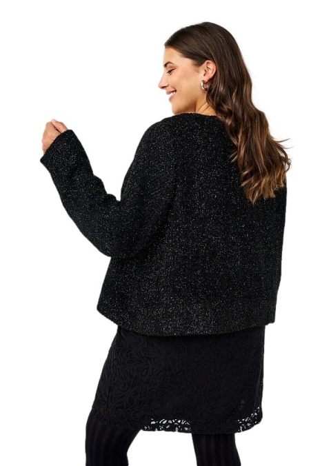 ZIZZI CZARNY ŻAKIET BROKAT KOKARDA 288AW