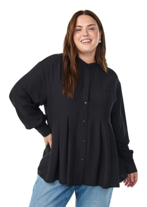 ZIZZI ELEGANCKA CZARNA KOSZULA WISKOZA 672A