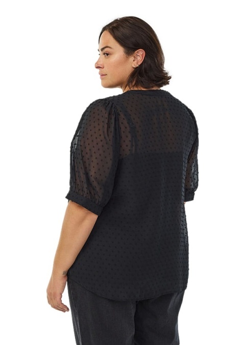 ZIZZI ELEGANCKA CZARNA KOSZULA BLUZKA TEKSTUROWA 697A