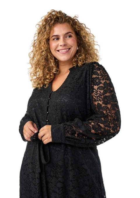 ZIZZI ELEGANCKA CZARNA SUKIENKA KORONKOWA 401AW