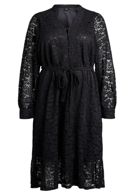 ZIZZI ELEGANCKA CZARNA SUKIENKA KORONKOWA 401AW