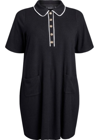 ZIZZI ELEGANCKA TUNIKA SUKIENKA POLO CZARNA 702A