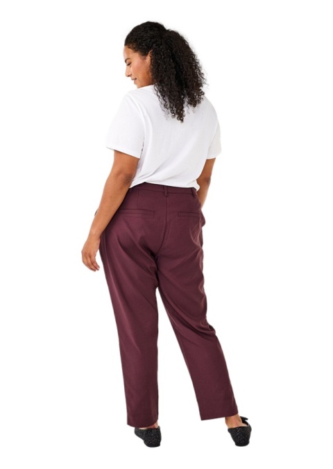 ZIZZI ELEGANCKIE BORDOWE PROSTE SPODNIE 014B