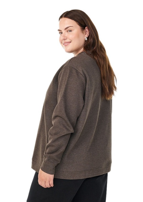 ZIZZI KLASYCZNA BRĄZOWA JEDNOLITA BLUZA 061A