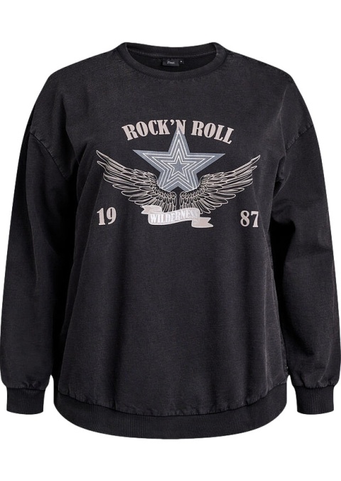 ZIZZI MODNA SZARA BLUZA NADRUK 176A