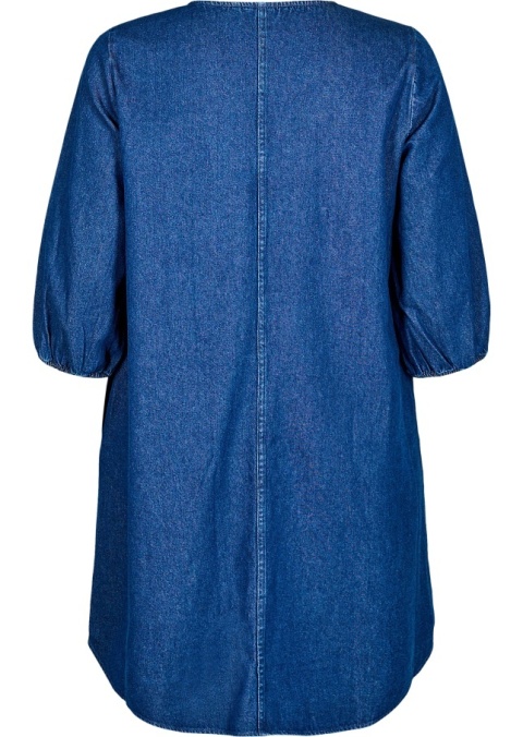 ZIZZI KRÓTKA NIEBIESKA JEANSOWA SUKIENKA BAWEŁNA 115E