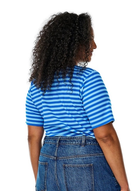 ZIZZI NIEBIESKI T-SHIRT KOSZULKA BAWEŁNA PASKI 622B