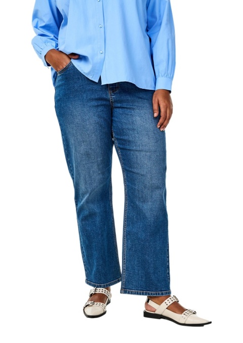 ZIZZI NIEBIESKIE PROSTE JEANSY Z WYSOKIM STANEM 664O N78