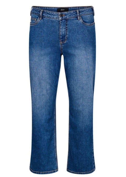 ZIZZI NIEBIESKIE PROSTE JEANSY Z WYSOKIM STANEM 664O N78