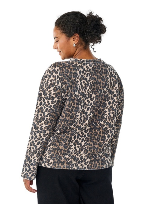 ZIZZI VINTAGE BRĄZOWA BLUZKA WZÓR PANTERKA 169A