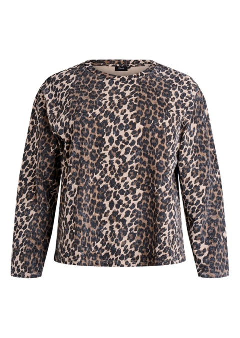 ZIZZI VINTAGE BRĄZOWA BLUZKA WZÓR PANTERKA 169A