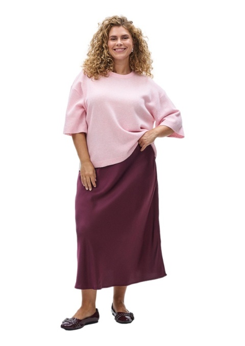 ZIZZI SATYNOWA BORDOWA SPÓDNICA MIDI 441A