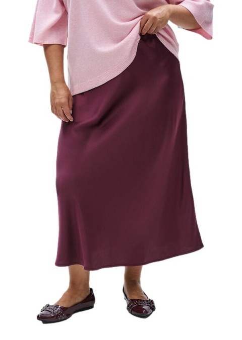 ZIZZI SATYNOWA BORDOWA SPÓDNICA MIDI 441A