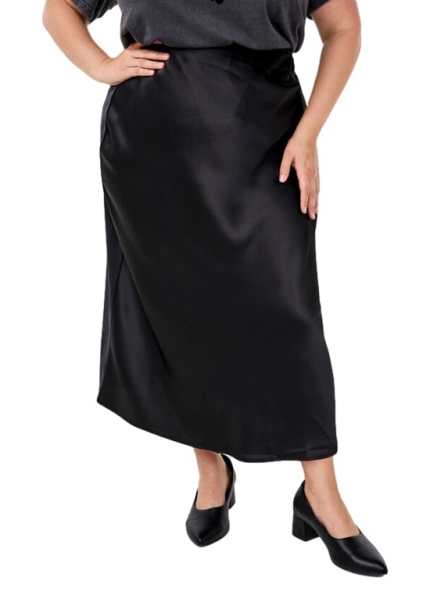 ZIZZI SATYNOWA CZARNA SPÓDNICA MIDI 277A