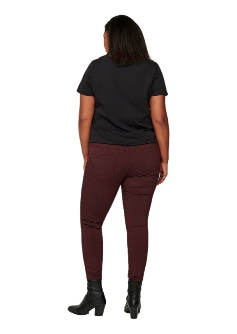 ZIZZI SPODNIE RURKI STRETCH BORDOWE 623E