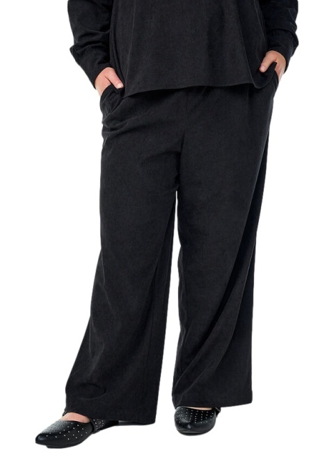 ZIZZI SZTRUKSOWE PROSTE SPODNIE CZARNE 193B