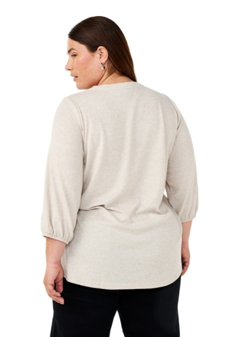 ZIZZI WYGODNA BEŻOWA BLUZKA HAFT 132U