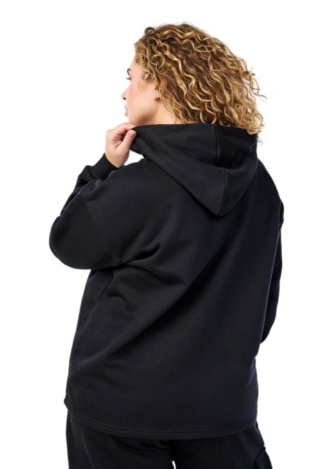 ZIZZI WYGODNA CZARNA BLUZA KAPTUR 085C