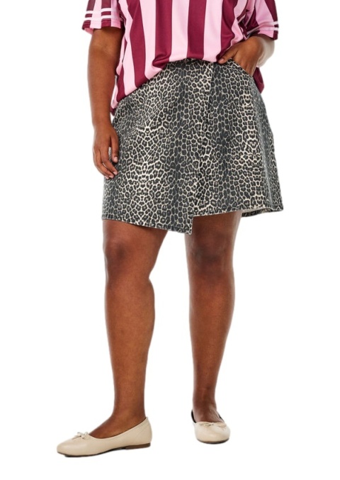 ZIZZI WYGODNA BRĄZOWA SPÓDNICA PANTERKA 076N