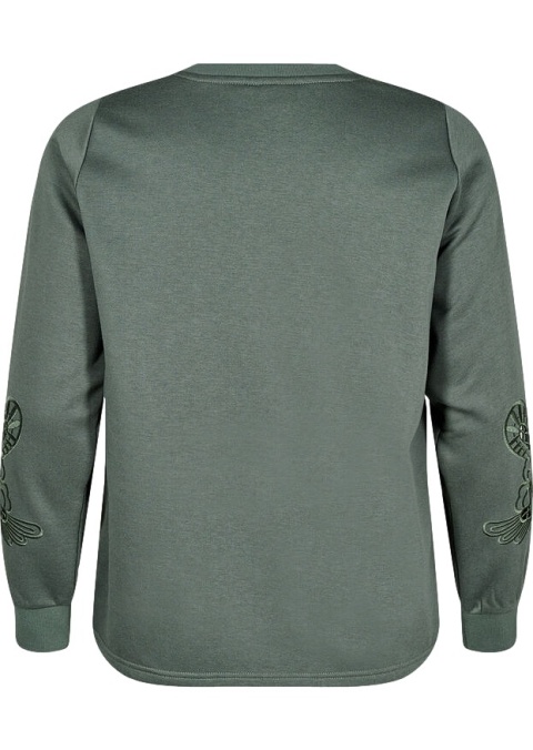 ZIZZI WYGODNA ZIELONA BLUZA HAFT 615A