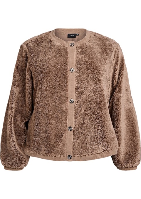 ZIZZI BRĄZOWA KURTKA KARIGAN MIŚ ZAPINANA 481A