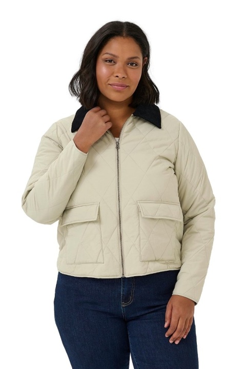 KAFFE ELEGANCKA KURTKA PIKOWANA BEŻOWA K497