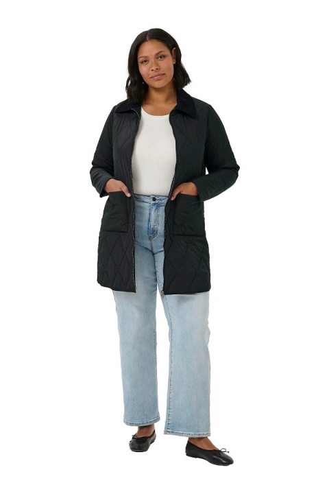 KAFFE KLASYCZNA PIKOWANA CZARNA KURTKA PRZEJŚCIOWA K498